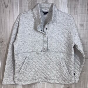 Eddie Bauer Marine Layer Womens  Quilted Corbet Funnel Pullover Medium